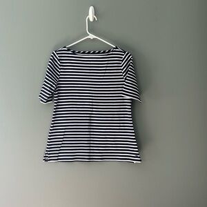 -Navy and white striped tee size medium